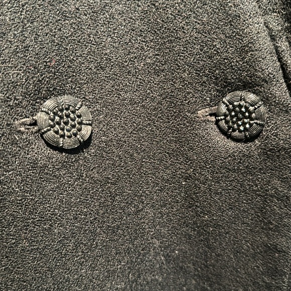 Black double breasted Karin Varvar overcoat - light weight, 3/4 length - Picture 2 of 6